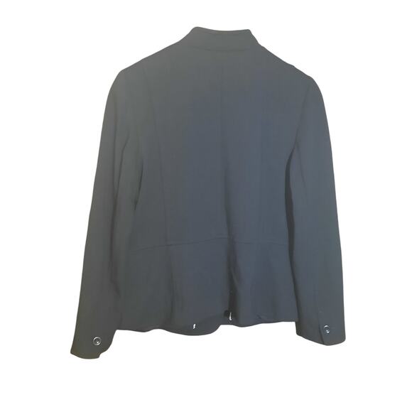 Talbots Black Italian Luxe Knit 5 Button Womens Lined Blazer Size 12 - Picture 2 of 6